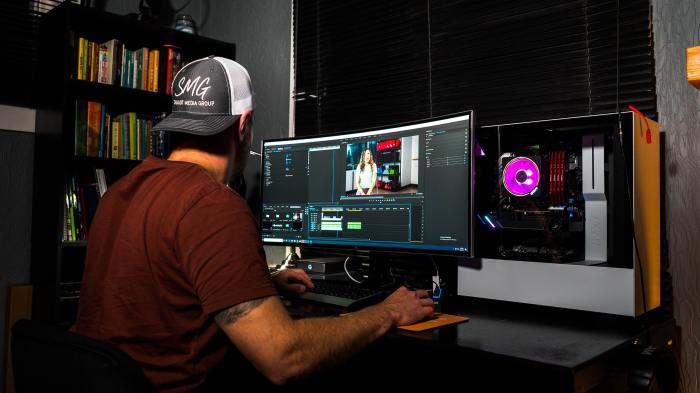 Graphic monitor editing photography