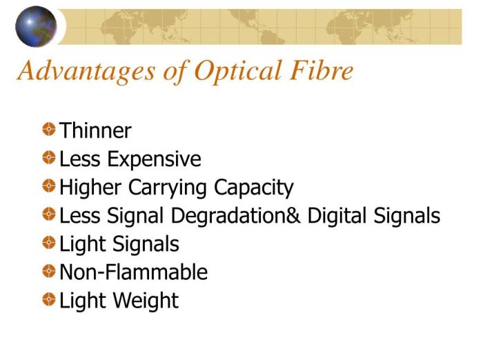 Optic disadvantages optical fibre cables